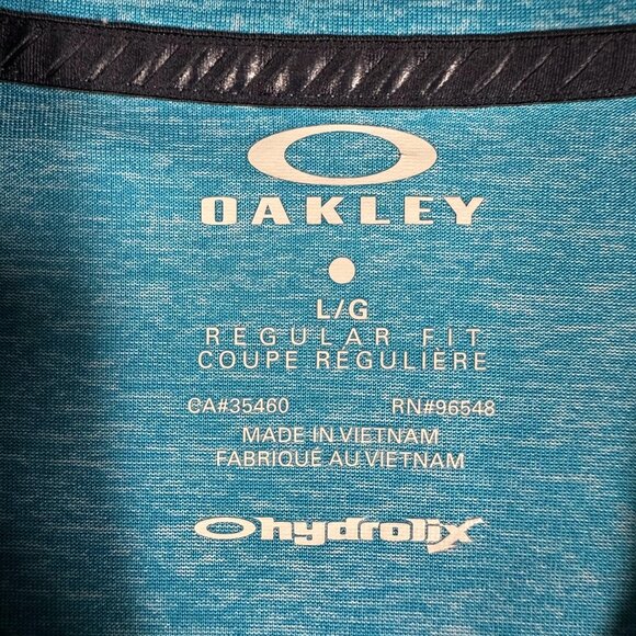 Oakley Hydrolix Polo Shirt Men Size L Short Sleeve Regular Fit Stretch Golf EUC - Picture 4 of 10
